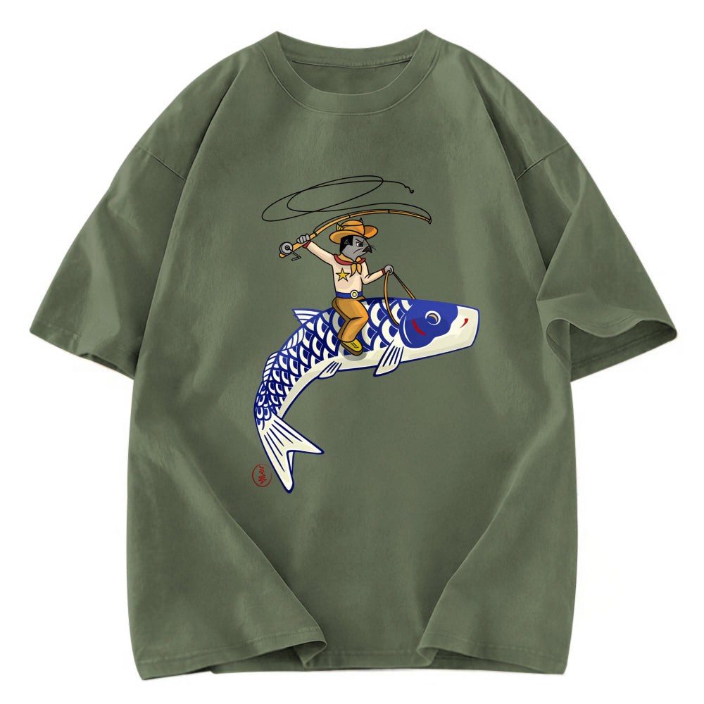 Tokyosol Cowboy Mouse Ride Fish Washed T-Shirt