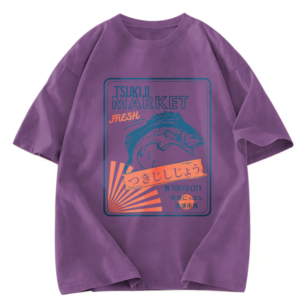 Tokyosol Tsukiji Fish Market Tokyo Japan Washed T-Shirt