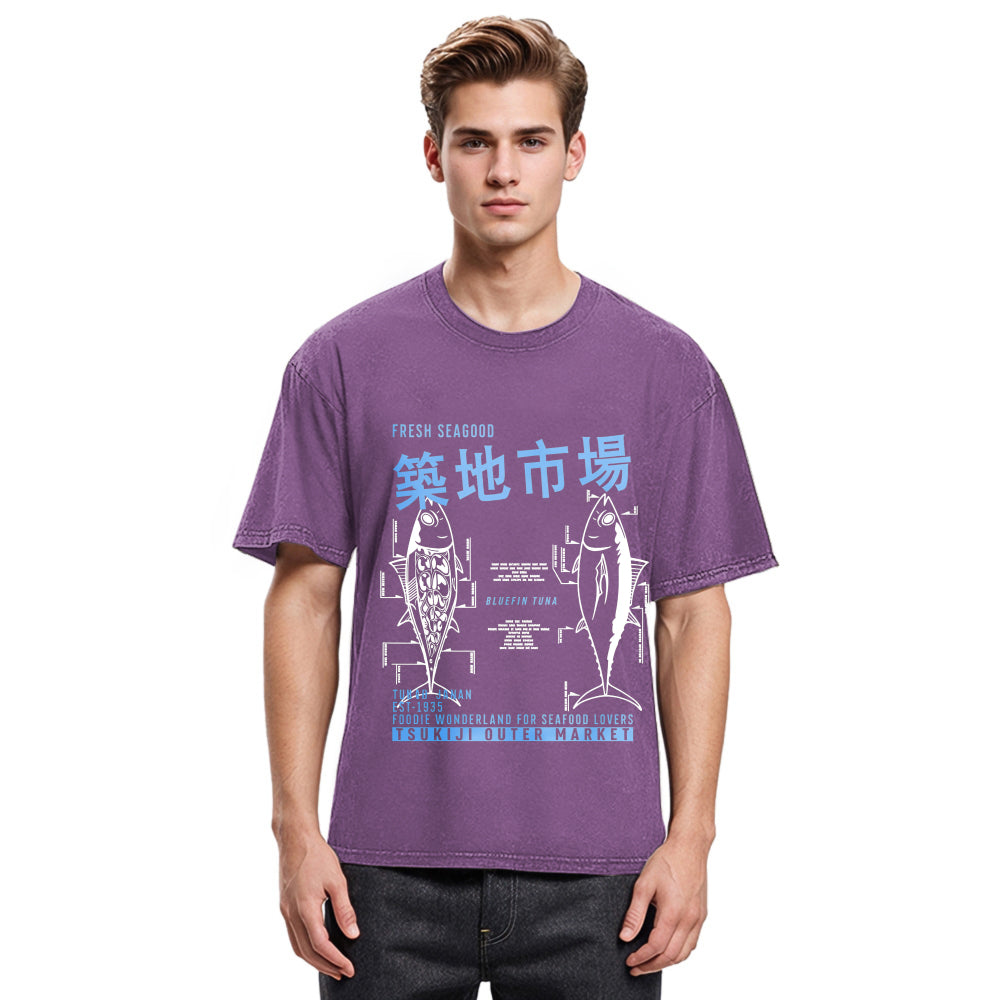 Tokyosol Tsukiji Fish Market Japan Washed T-Shirt