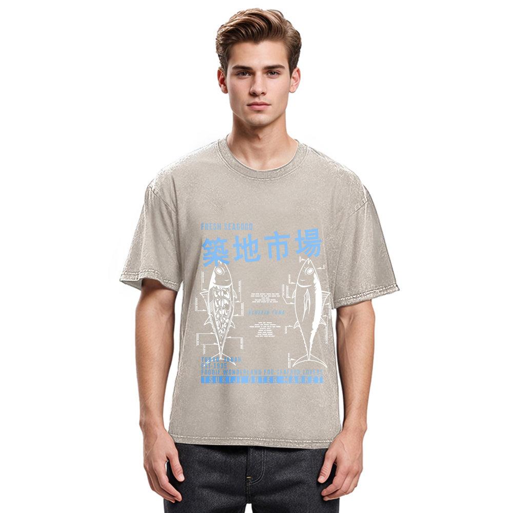 Tokyosol Tsukiji Fish Market Japan Washed T-Shirt