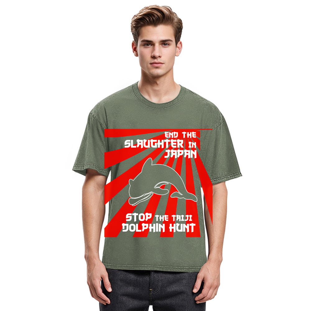 Tokyosol Protest The Taiji Dolphin Hunt Washed T-Shirt