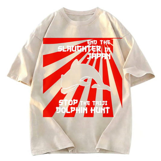 Tokyosol Protest The Taiji Dolphin Hunt Washed T-Shirt