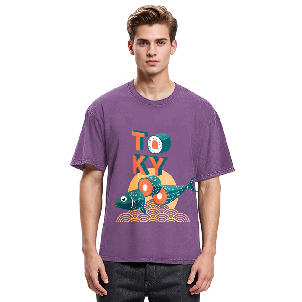 Tokyosol Japanese Tokyo Tuna Washed T-Shirt