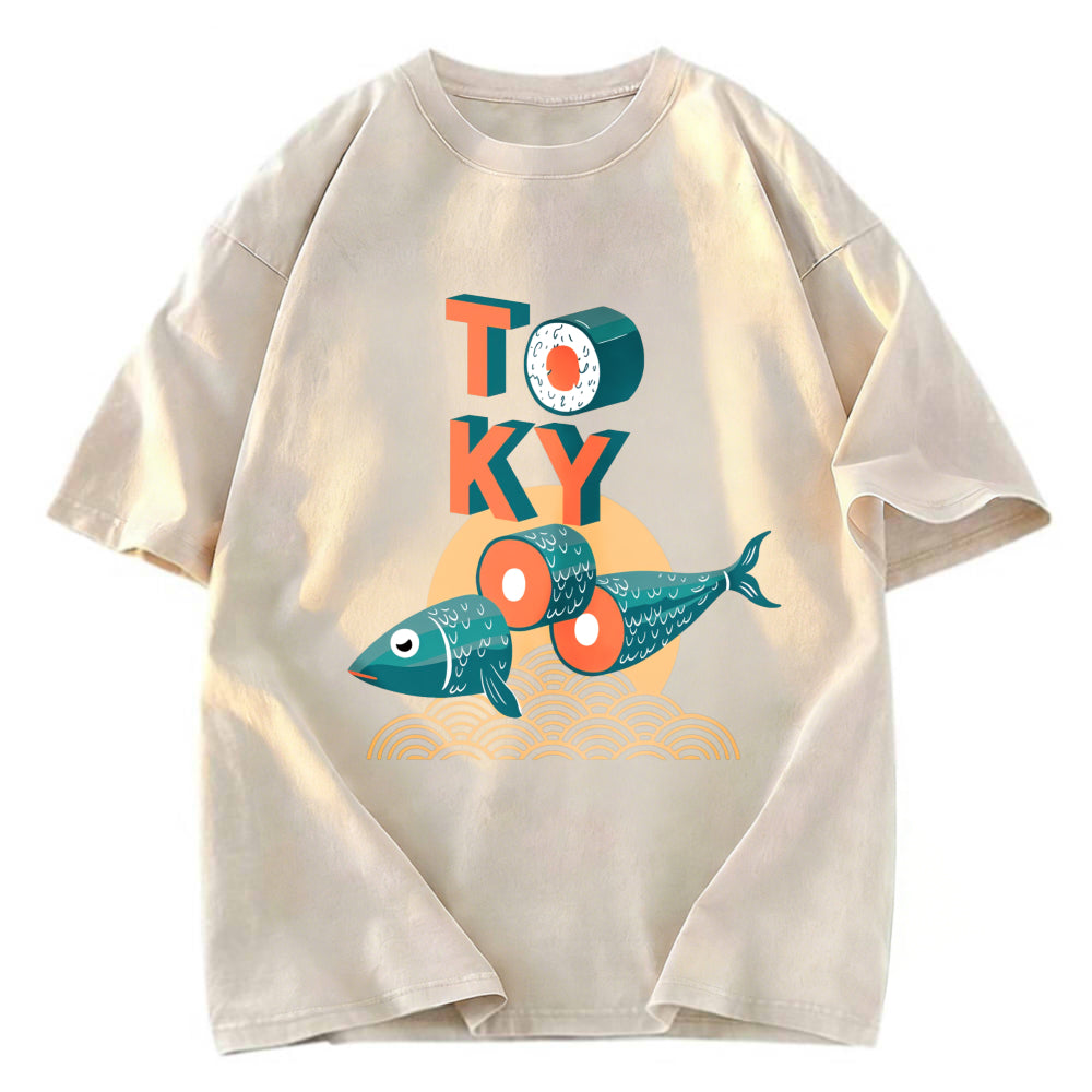 Tokyosol Japanese Tokyo Tuna Washed T-Shirt