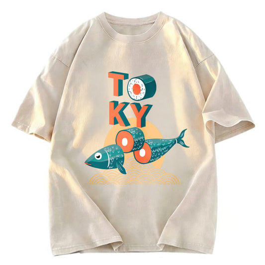 Tokyosol Japanese Tokyo Tuna Washed T-Shirt
