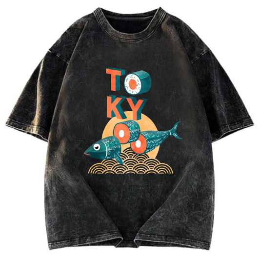 Tokyosol Japanese Tokyo Tuna Washed T-Shirt