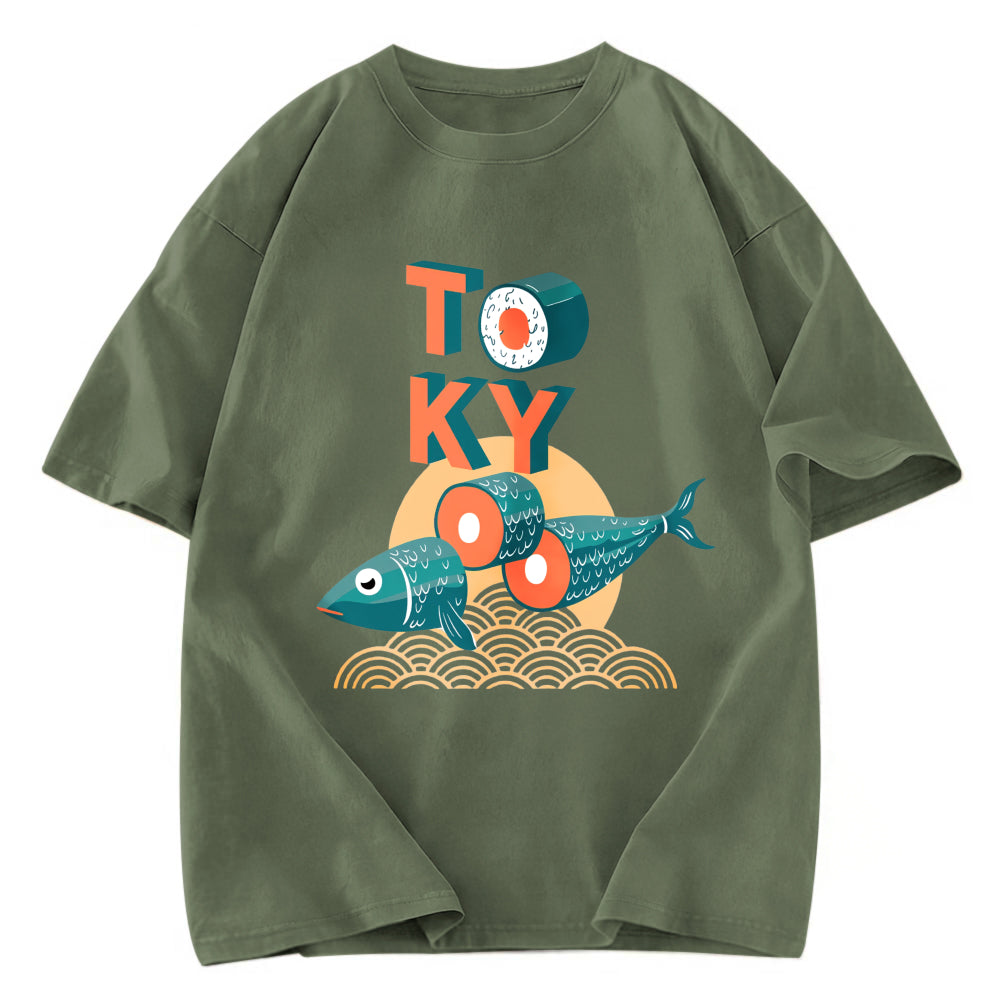 Tokyosol Japanese Tokyo Tuna Washed T-Shirt