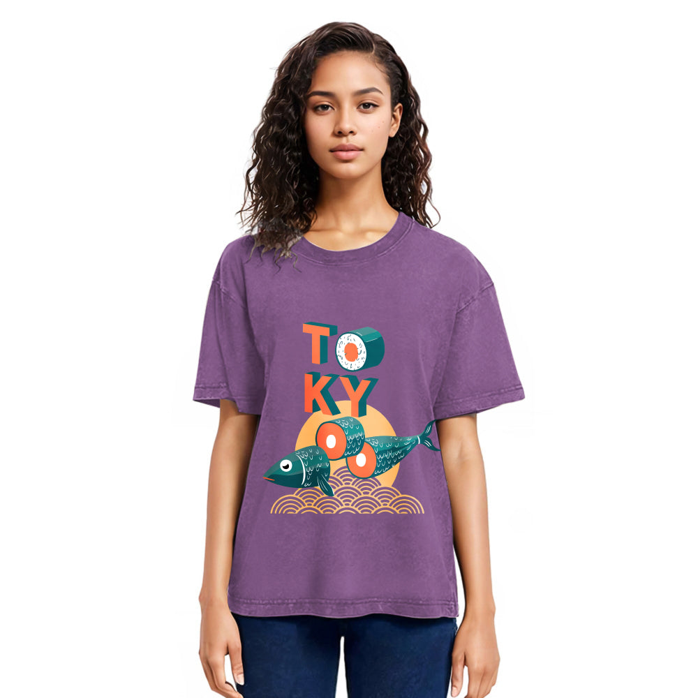 Tokyosol Japanese Tokyo Tuna Washed T-Shirt