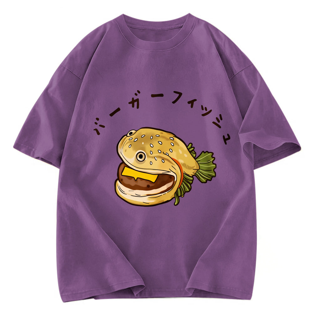 Tokyosol Hamburger Fish Japanese Washed T-Shirt