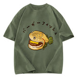 Tokyosol Hamburger Fish Japanese Washed T-Shirt