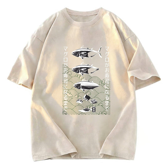 Tokyosol How Tuna Becomes Sushi Washed T-Shirt