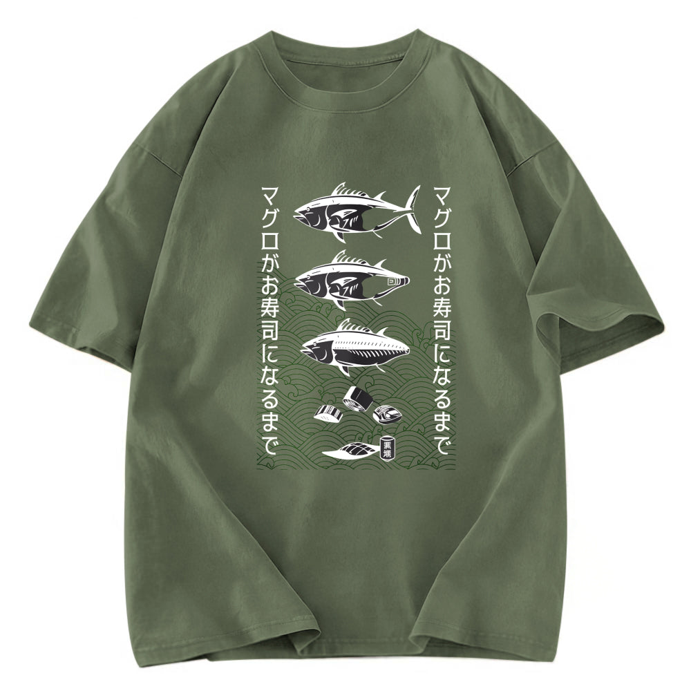 Tokyosol How Tuna Becomes Sushi Washed T-Shirt