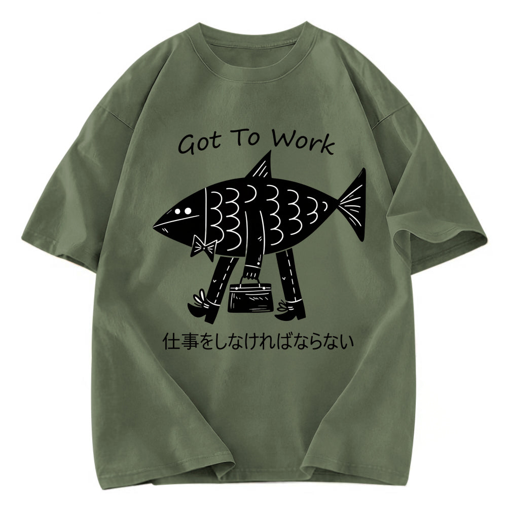 Tokyosol Fishman Had To Work Washed T-Shirt