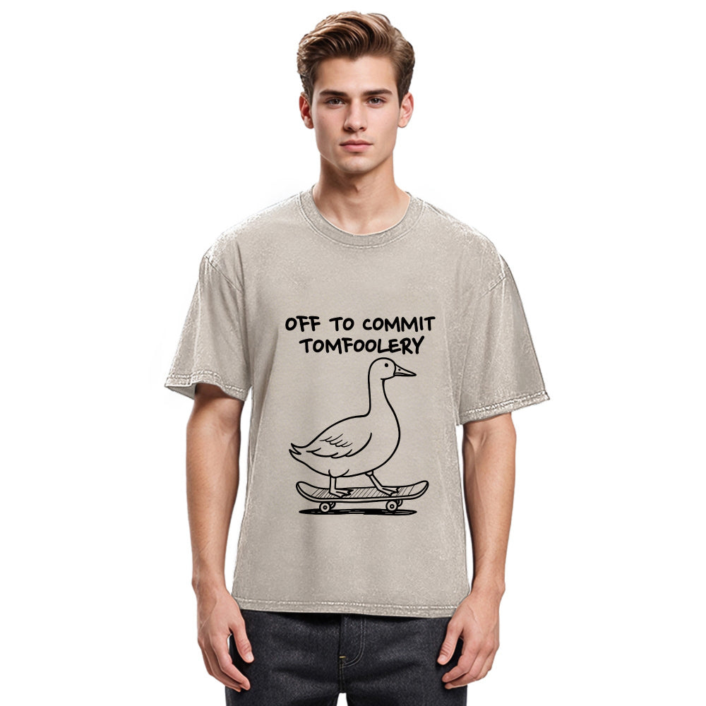 Tokyosol Goose Is Getting Ready To Cause Trouble Washed T-Shirt