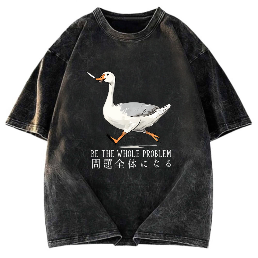 Tokyosol Running Stupid Goose Washed Crop T-Shirt