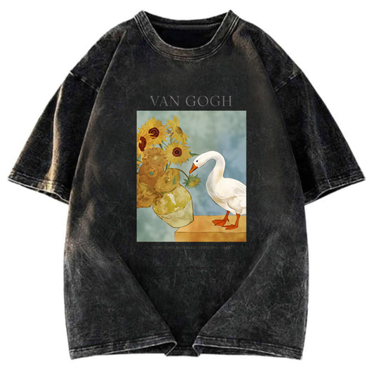 Tokyosol Van Gogh And Geese Washed T-Shirt