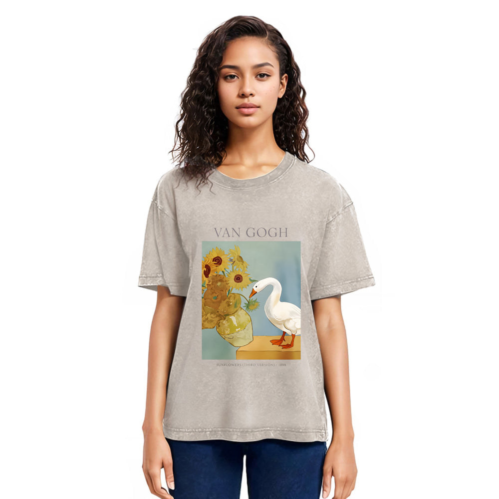 Tokyosol Van Gogh And Geese Washed T-Shirt