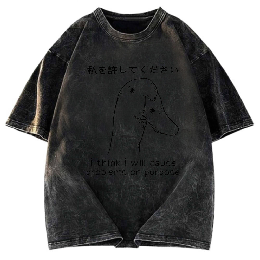 Tokyosol Stupid Goose Funny Waffle T-Shirt