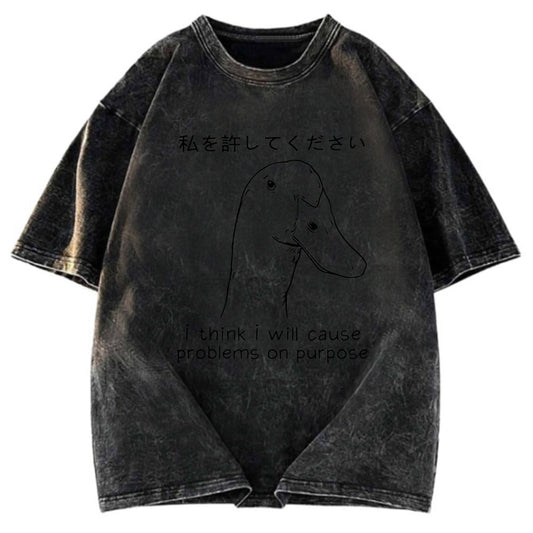 Tokyosol Stupid Goose Funny Waffle T-Shirt
