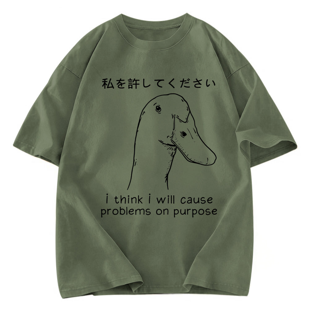 Tokyosol Stupid Goose Funny Waffle T-Shirt