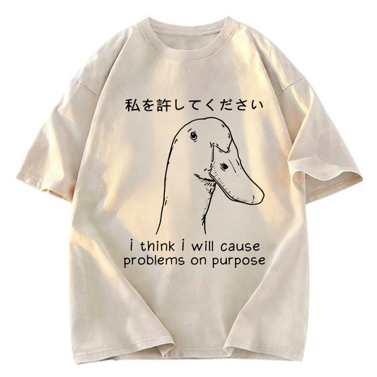 Tokyosol Stupid Goose Funny Waffle T-Shirt