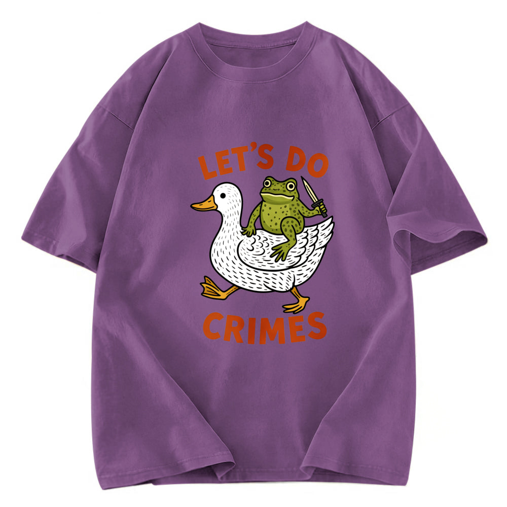 Tokyosol Frog Ready To Commit Crime Washed Crop T-Shirt