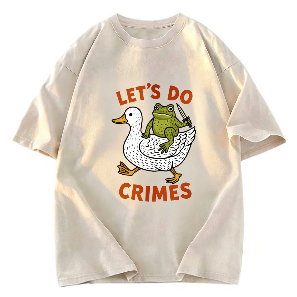 Tokyosol Frog Ready To Commit Crime Washed Crop T-Shirt