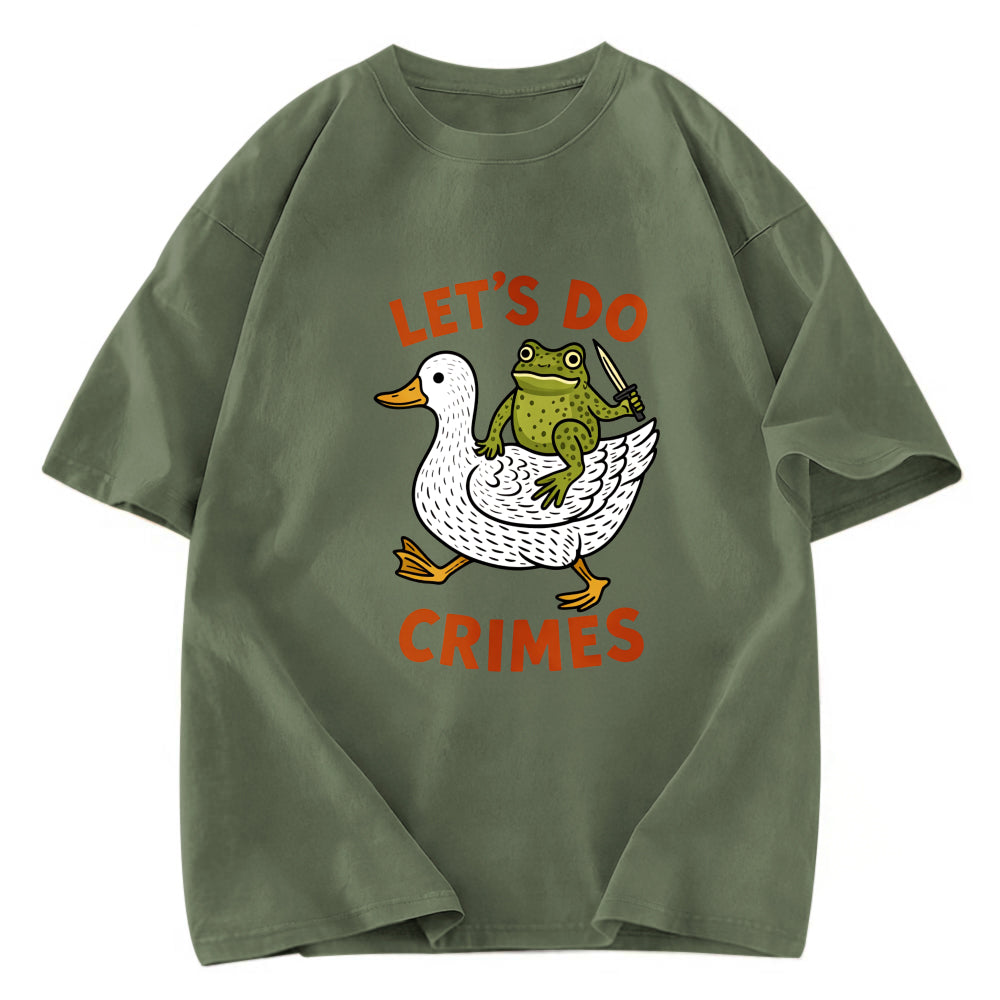 Tokyosol Frog Ready To Commit Crime Washed Crop T-Shirt