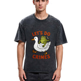 Tokyosol Frog Ready To Commit Crime Washed Crop T-Shirt