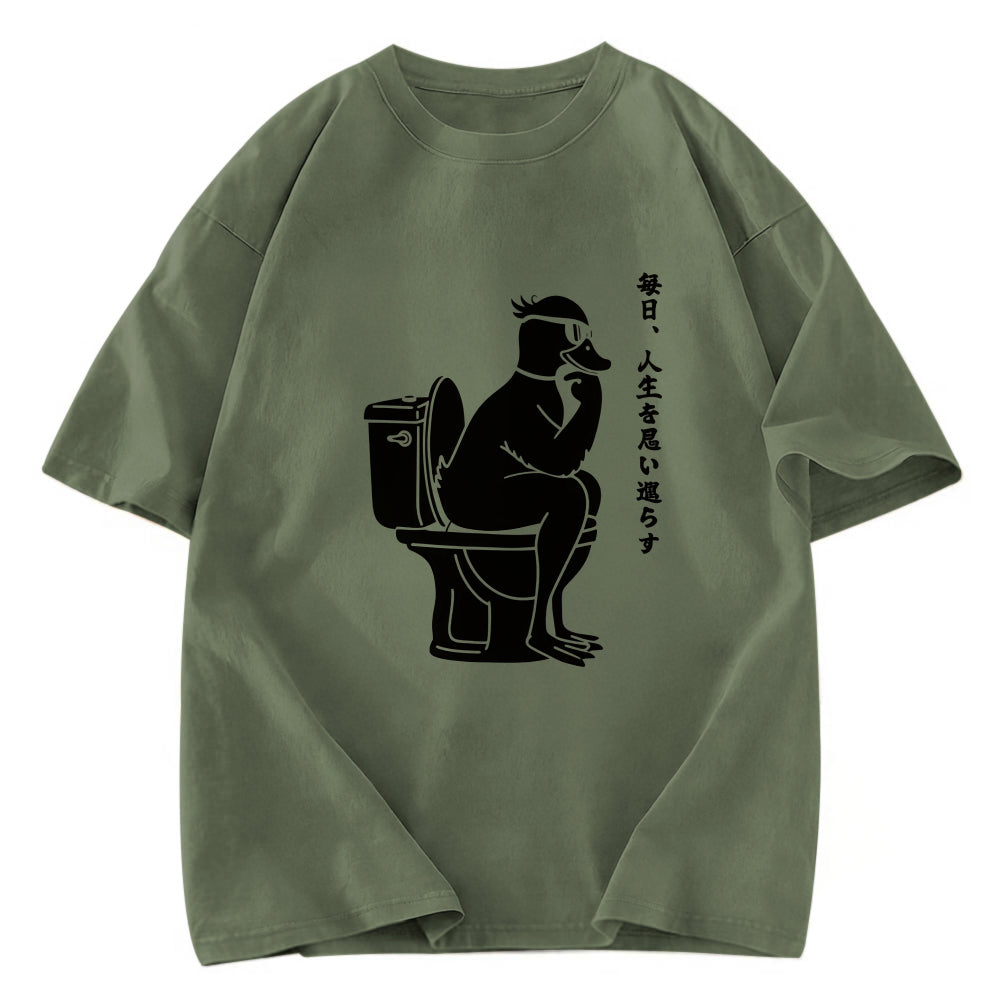 Tokyosol The Thinker On The Toilet Washed T-Shirt