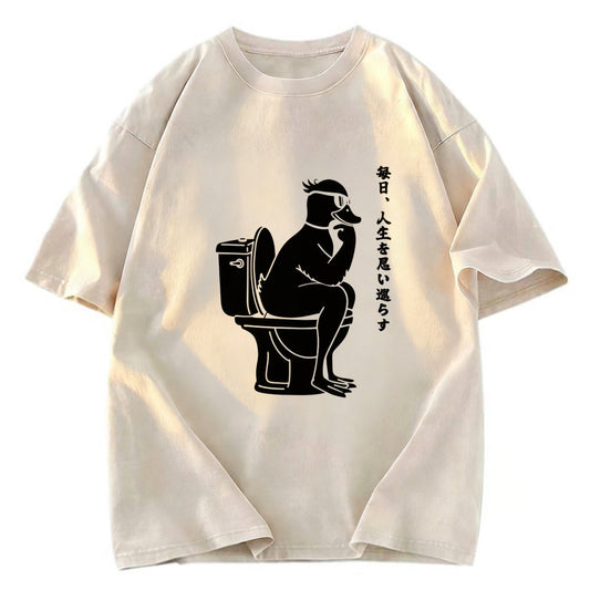 Tokyosol The Thinker On The Toilet Washed T-Shirt