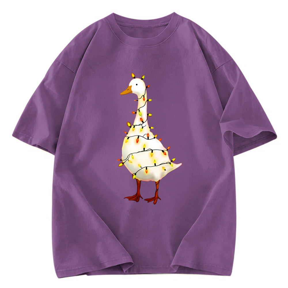 Tokyosol Funny Christmas Goose Washed T-Shirt