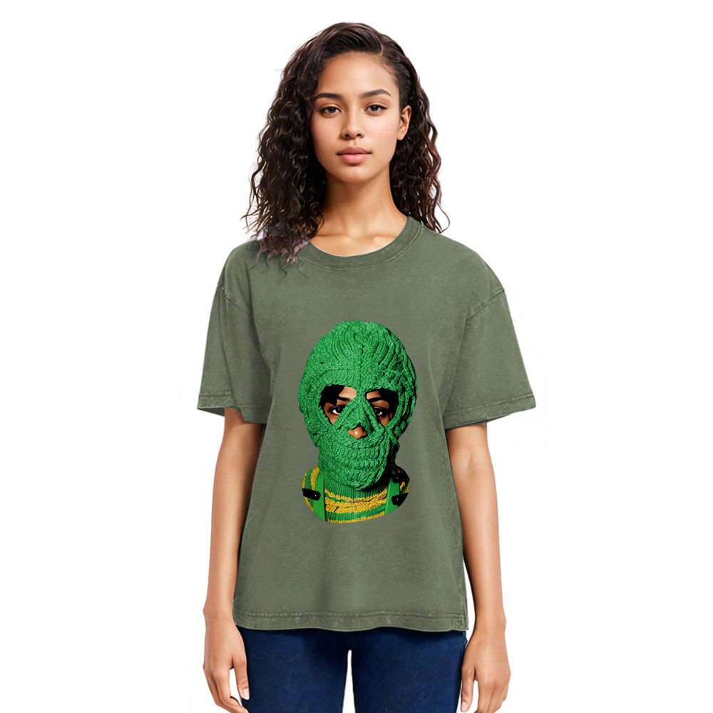Tokyosol Big Face Mask Washed T-Shirt