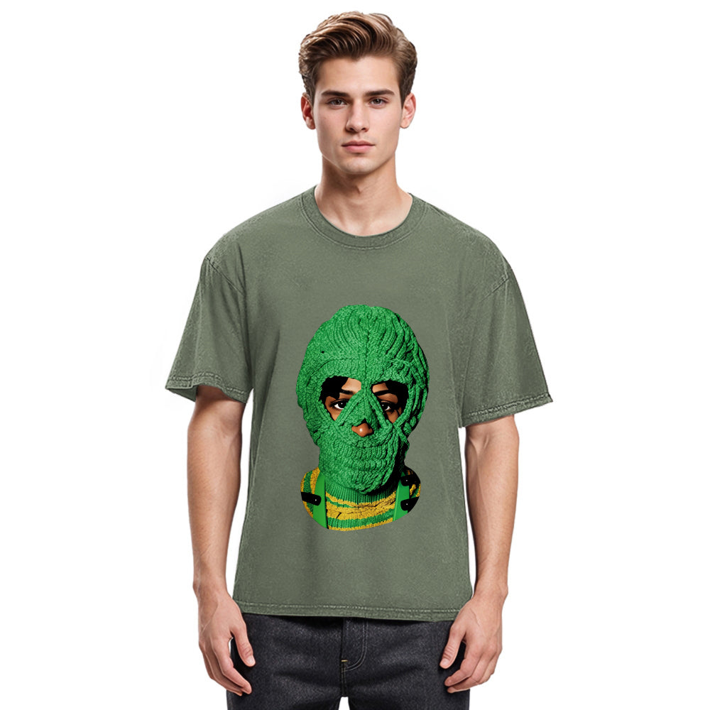 Tokyosol Big Face Mask Washed T-Shirt