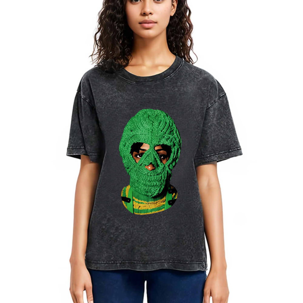 Tokyosol Big Face Mask Washed T-Shirt