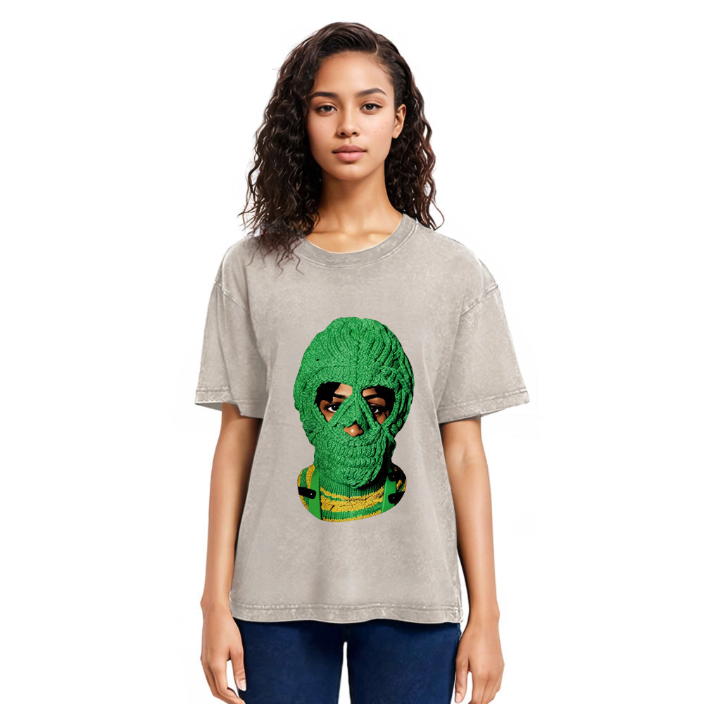 Tokyosol Big Face Mask Washed T-Shirt