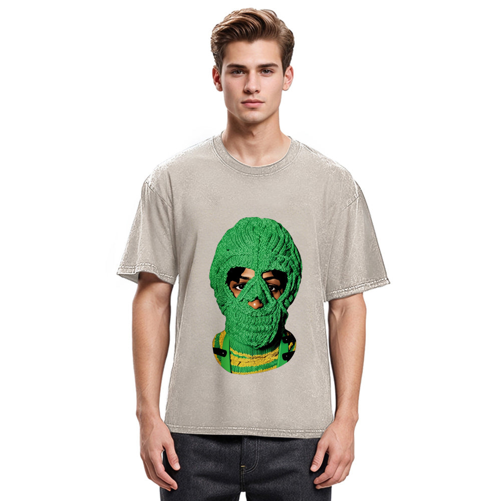 Tokyosol Big Face Mask Washed T-Shirt