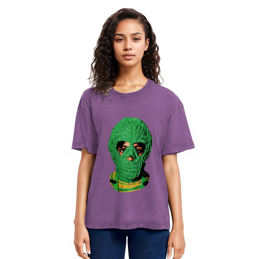Tokyosol Big Face Mask Washed T-Shirt