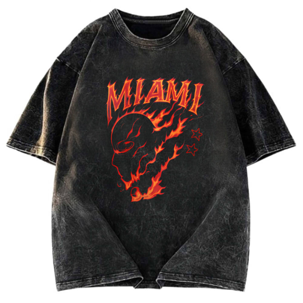 Tokyosol Miami Flame Ninja Washed T-Shirt