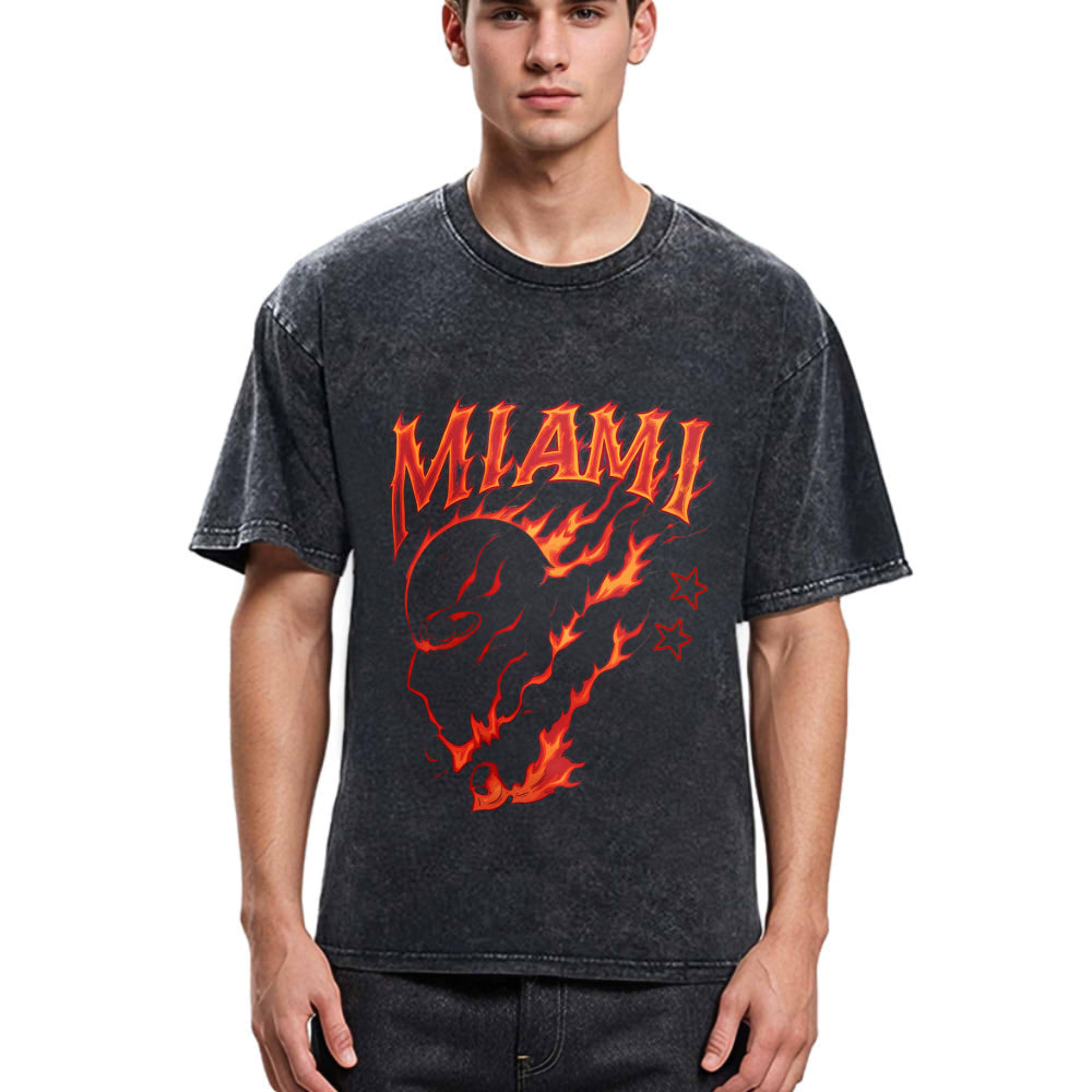 Tokyosol Miami Flame Ninja Washed T-Shirt