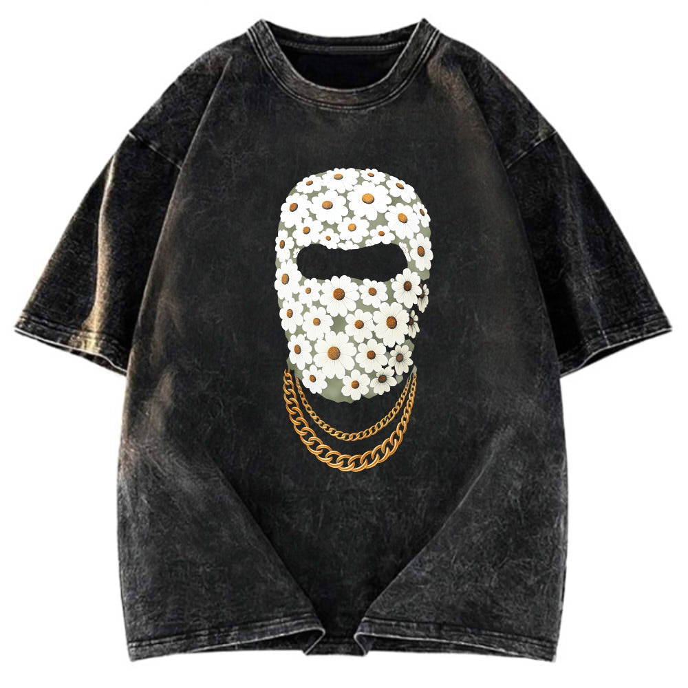 Tokyosol Daisy Mask Washed T-Shirt