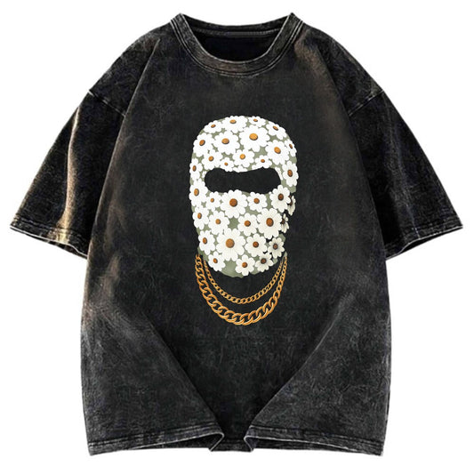 Tokyosol Daisy Mask Washed T-Shirt