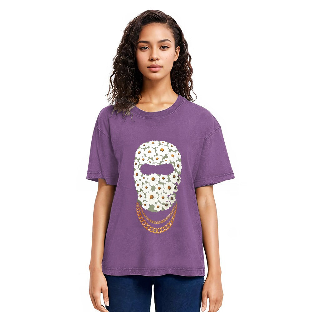 Tokyosol Daisy Mask Washed T-Shirt