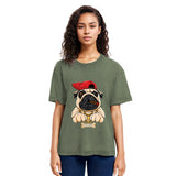 Tokyosol Pug hiphop Washed T-Shirt