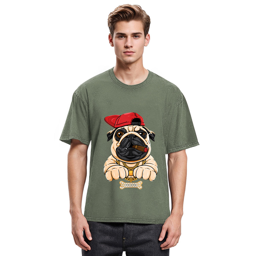 Tokyosol Pug hiphop Washed T-Shirt