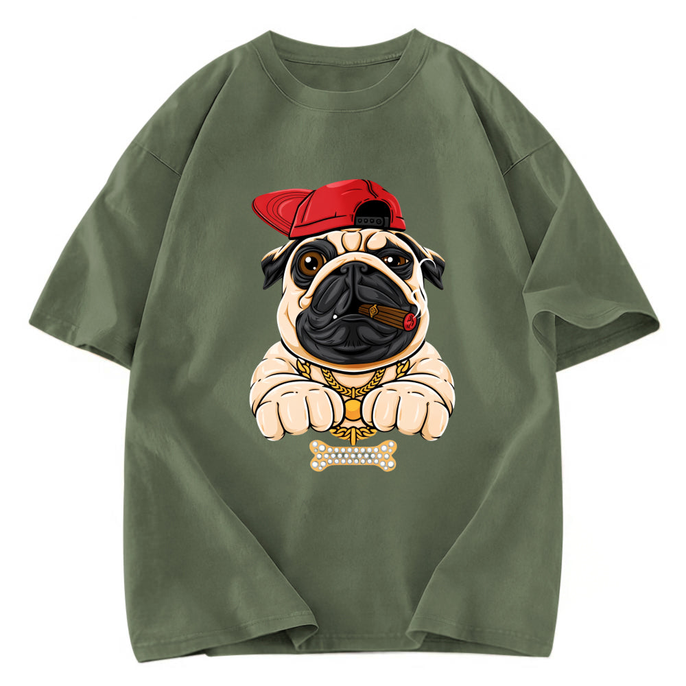 Tokyosol Pug hiphop Washed T-Shirt