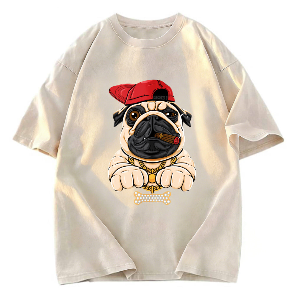 Tokyosol Pug hiphop Washed T-Shirt