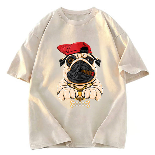 Tokyosol Pug hiphop Washed T-Shirt