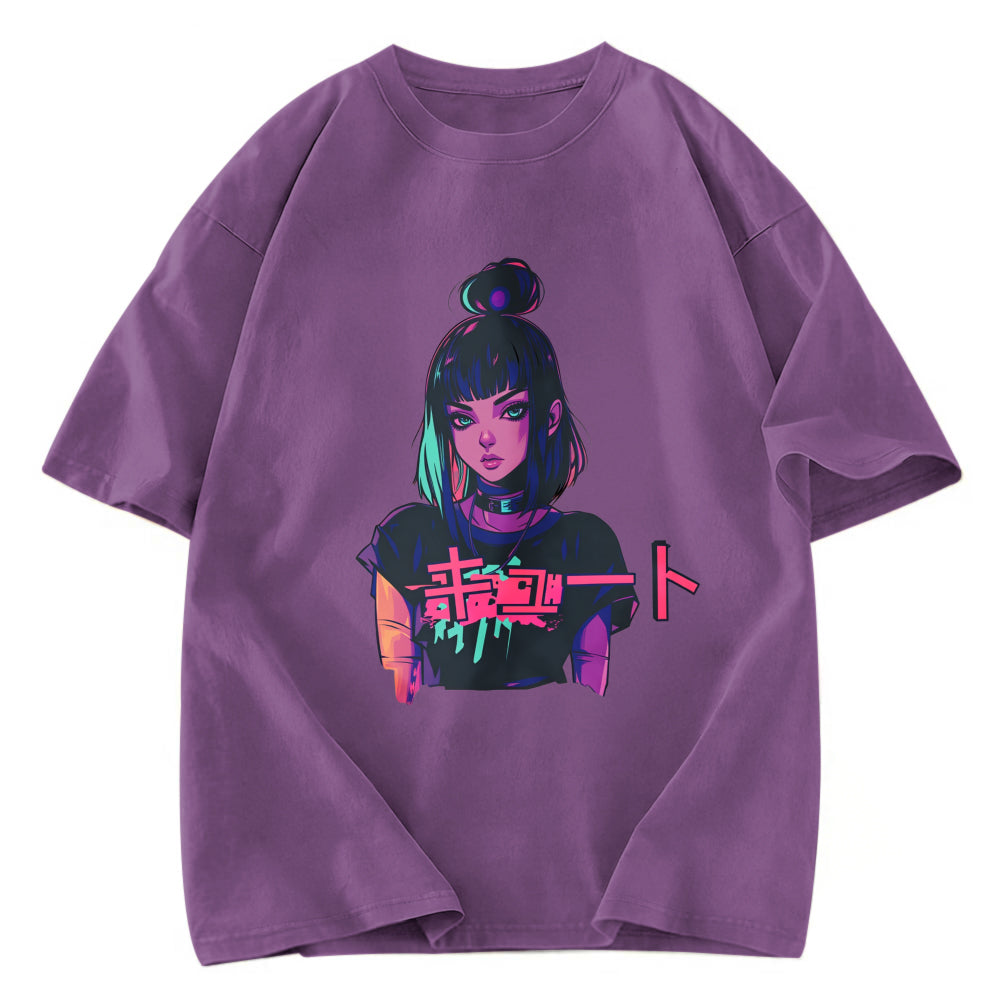 Tokyosol Cute Lofi Egirl Anime Washed T-Shirt