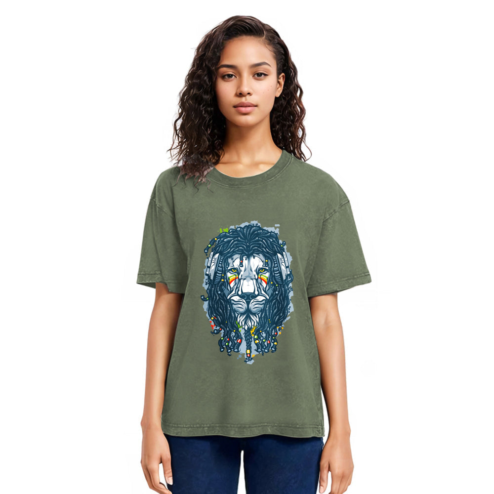 Tokyosol Hip Hop Lion Washed T-Shirt